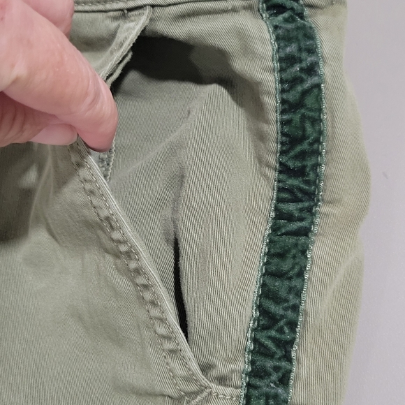 Chino By Anthropologie Women's Relaxed Chino Trouser Pant Size 28 Green Raceing - Picture 8 of 16